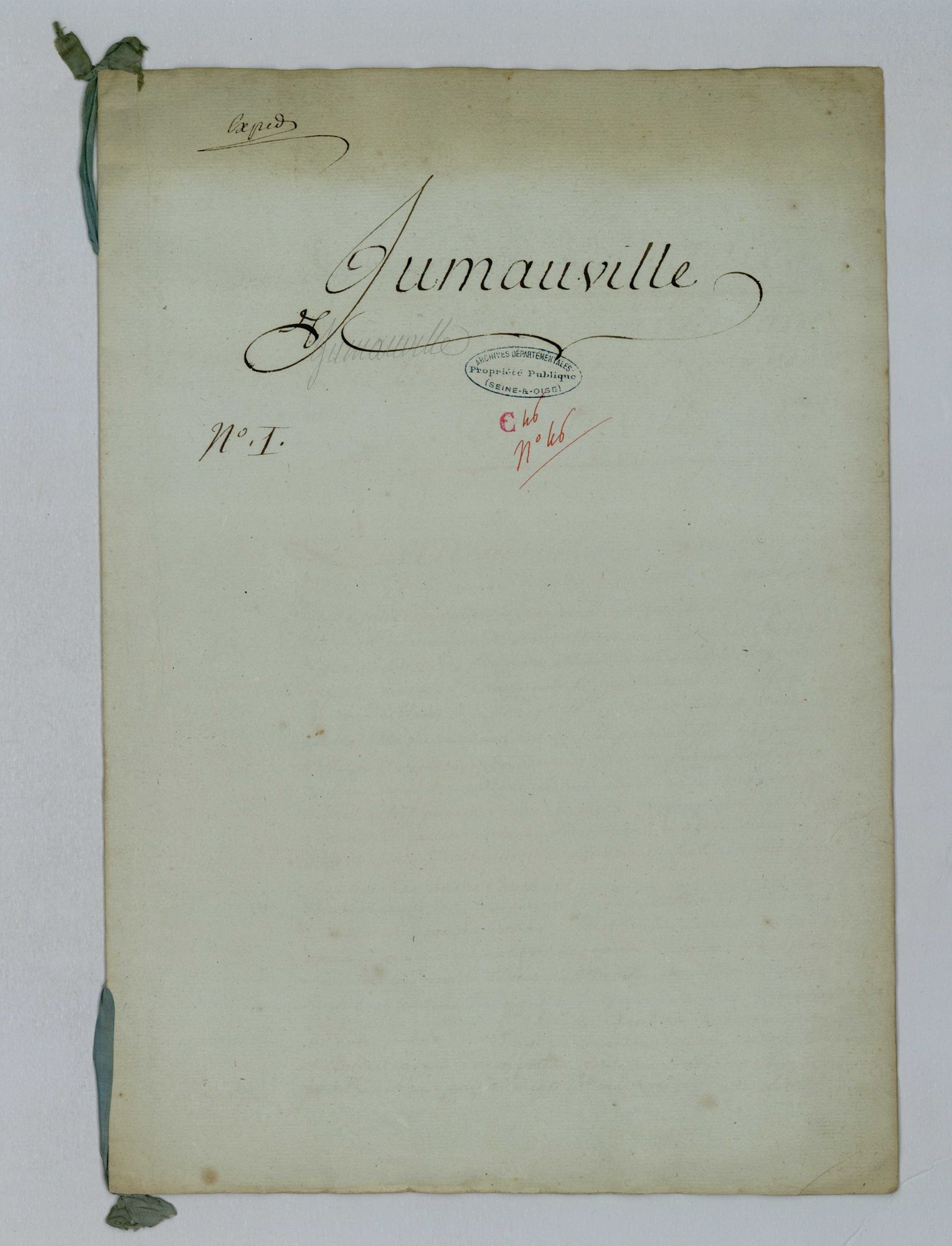 Jumeauville - Procès-verbal d'arpentage du territoire de la paroisse de Jumeauville
