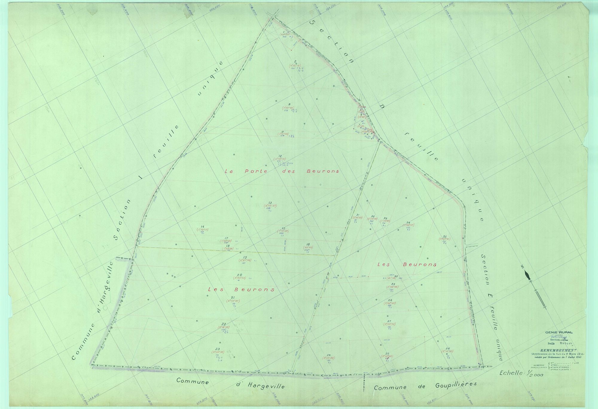 Jumeauville - Plans du cadastre rénové