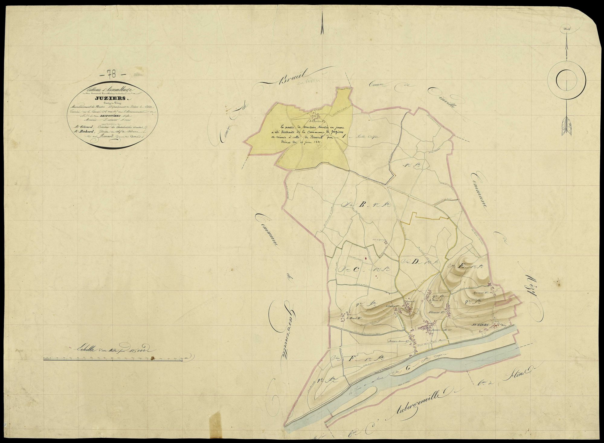 Juziers - Plans de l’Administration du cadastre