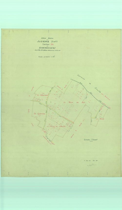 Juziers - Plans du cadastre remembré