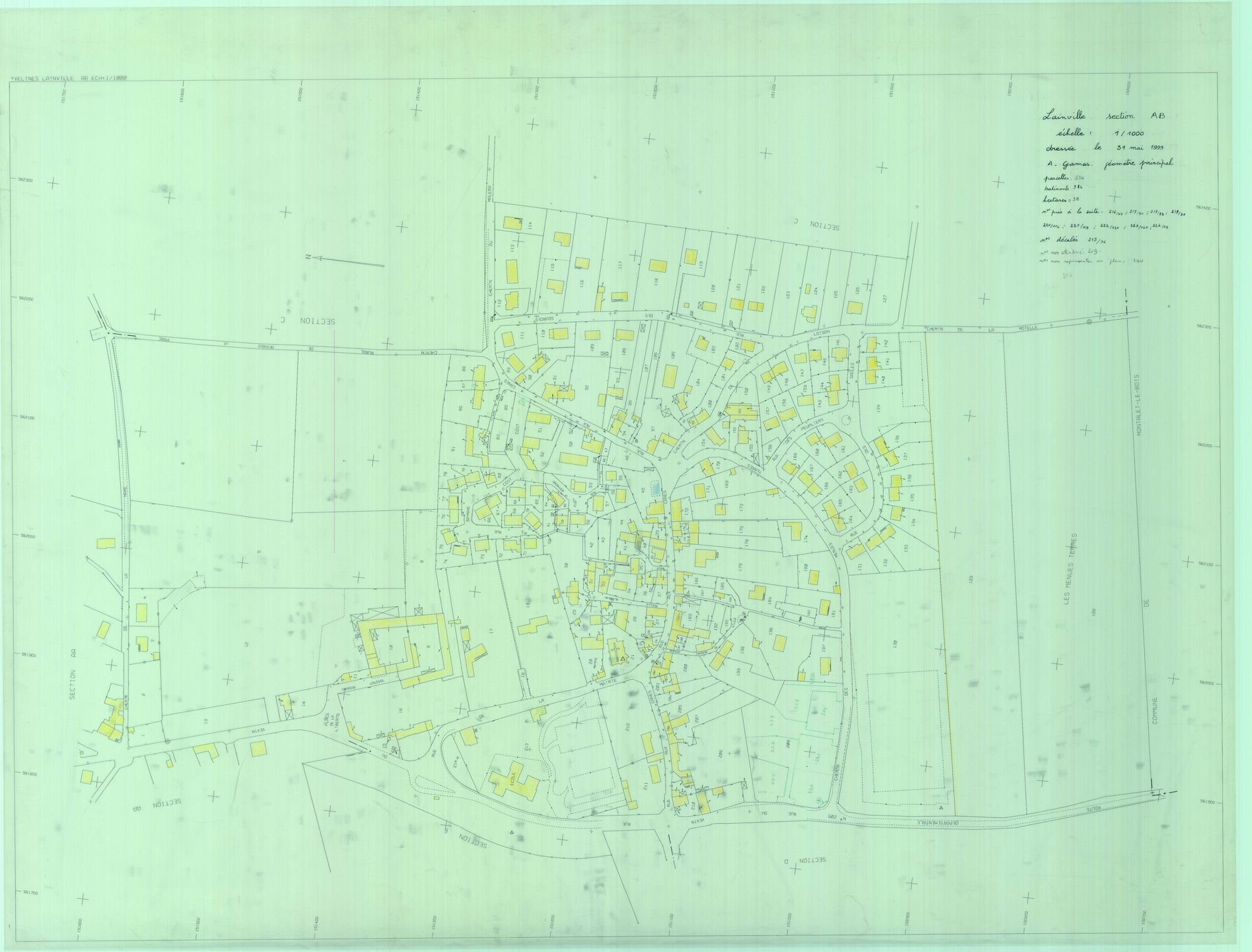 Lainville-en-Vexin - Plans du cadastre révisé
