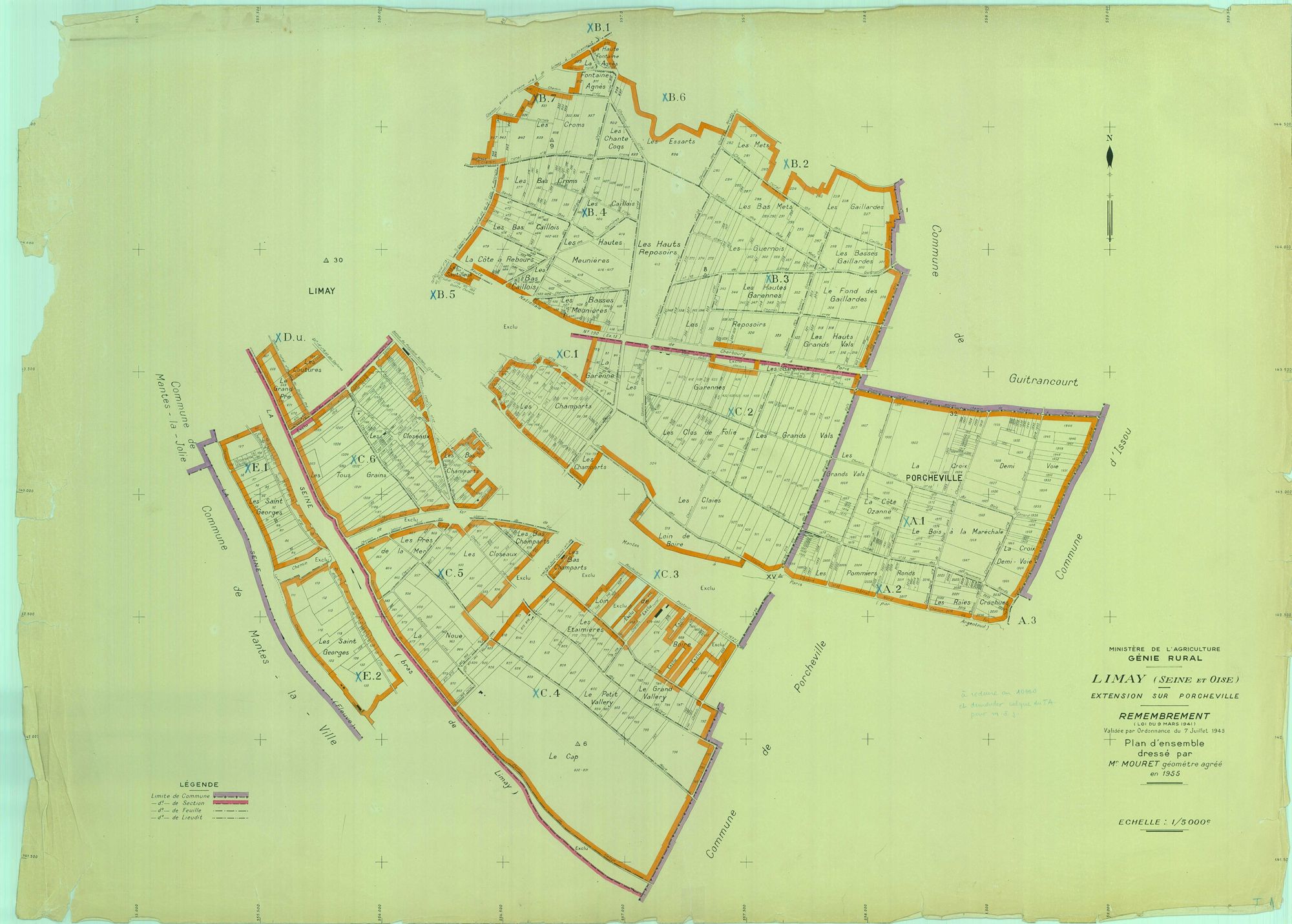 Limay - Plans du cadastre remembré