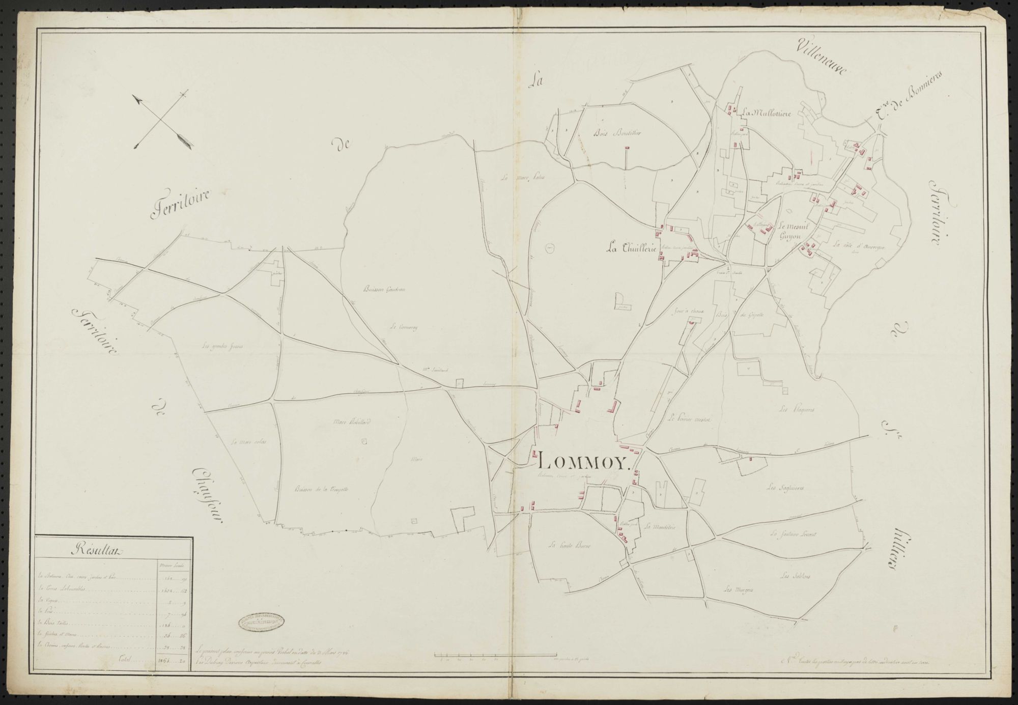 Lommoye - Plan d'intendance de la paroisse de Lommoye