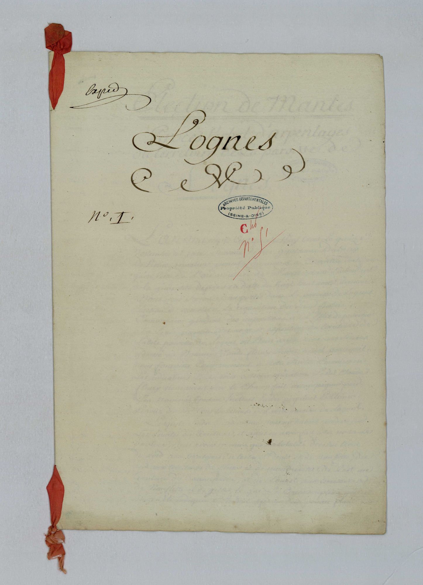 Longnes - Procès-verbal d'arpentage du territoire de la paroisse de Longnes