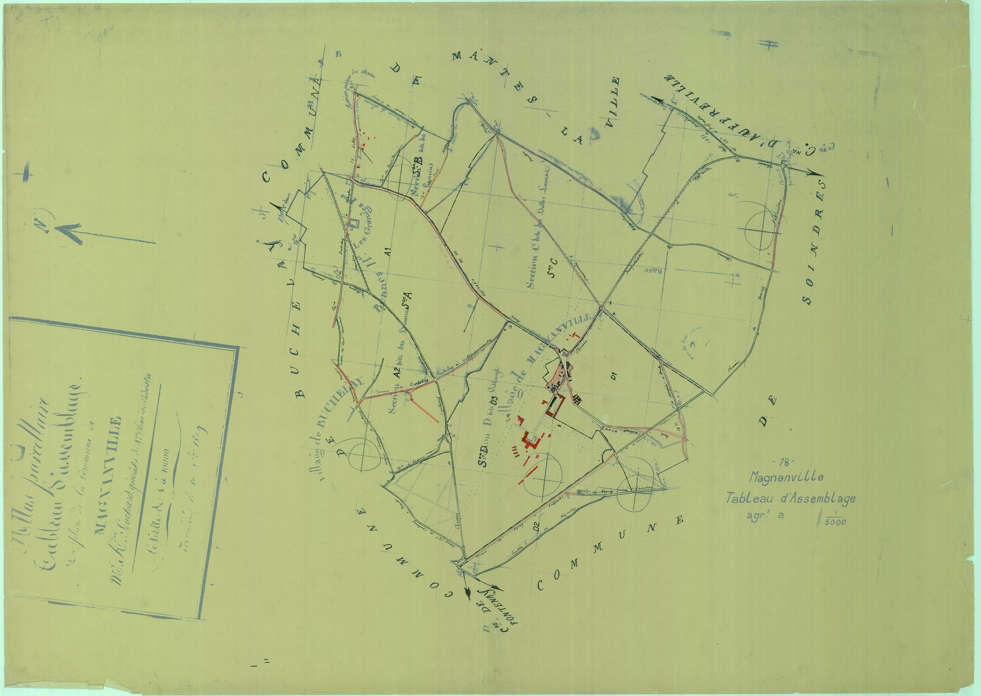 Magnanville - Plans du cadastre rénové