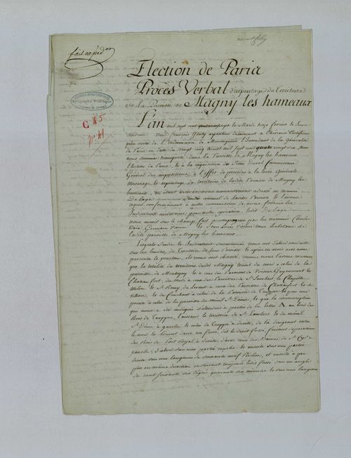 Magny-les-Hameaux - Procès-verbal d'arpentage du territoire de la paroisse de Magny-les-Hameaux