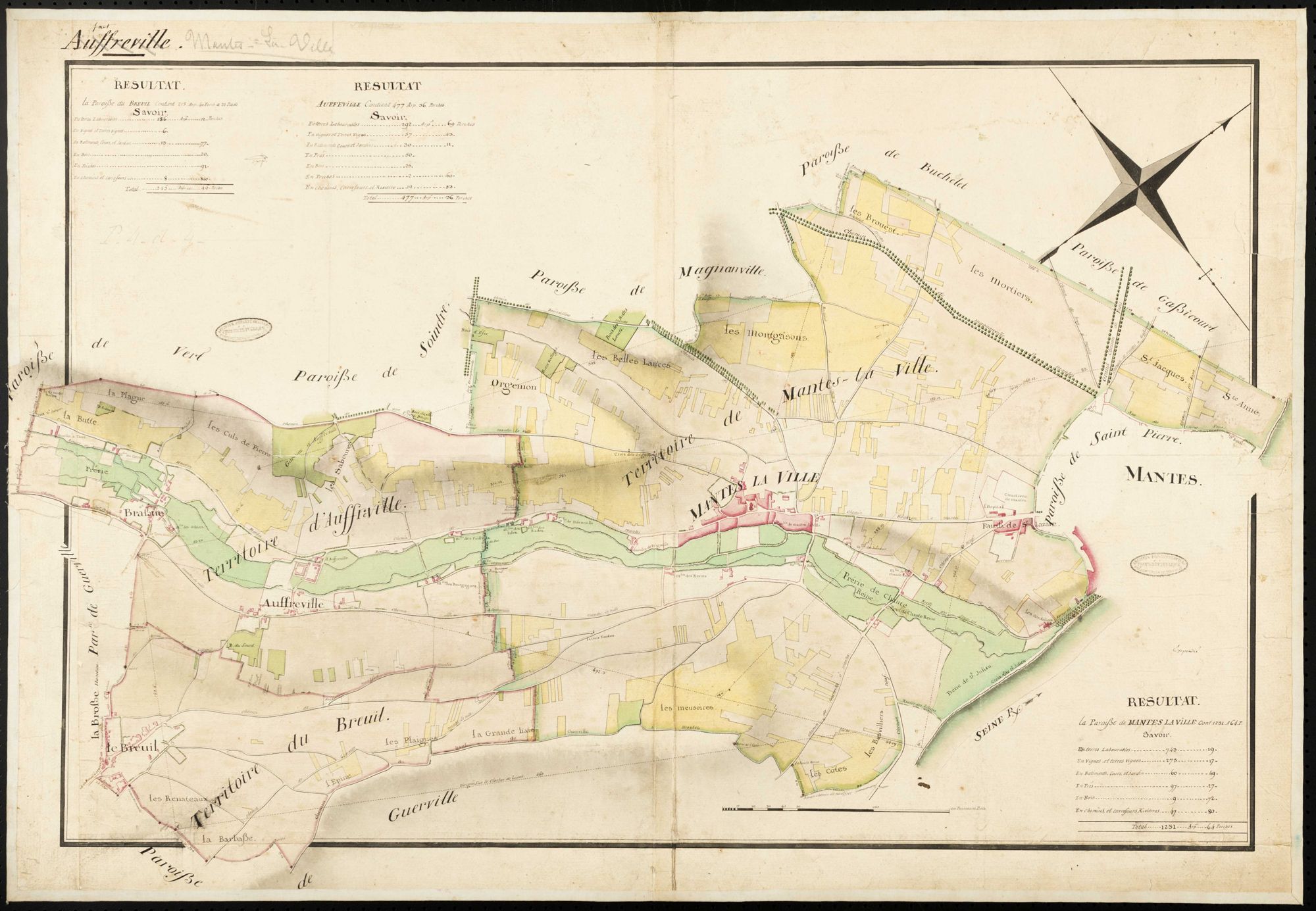 Mantes-la-Jolie - Plan d'intendance de la paroisse de Mantes-la-Jolie