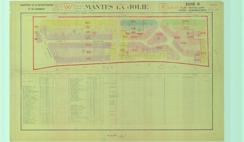 Mantes-la-Jolie - Plans du cadastre remembré