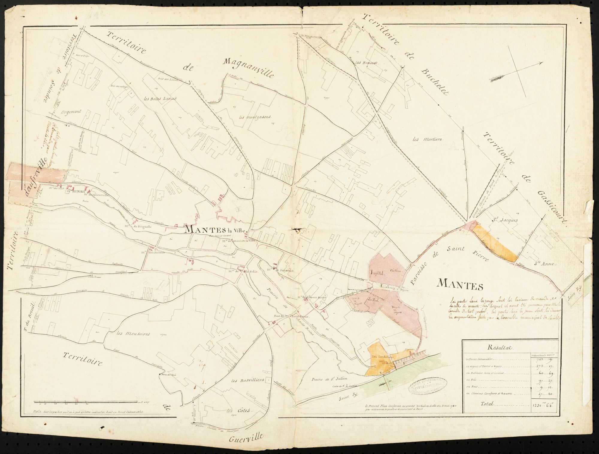 Mantes-la-Ville - Plan d'intendance de la paroisse de Mantes-la-Ville