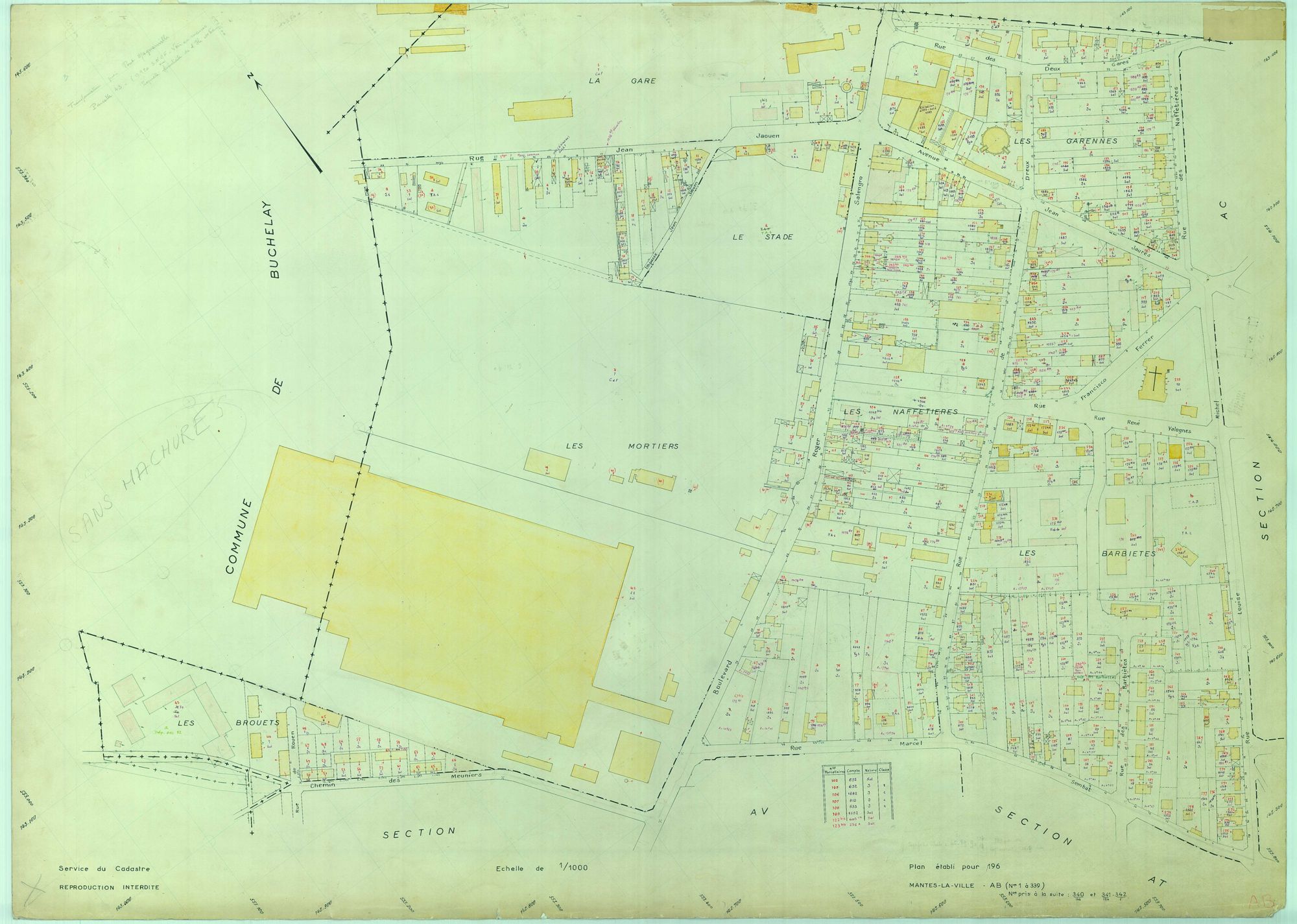 Mantes-la-Ville - Plans du cadastre révisé