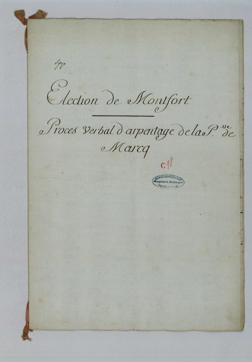 Marcq - Procès-verbal d'arpentage du territoire de la paroisse de Marcq