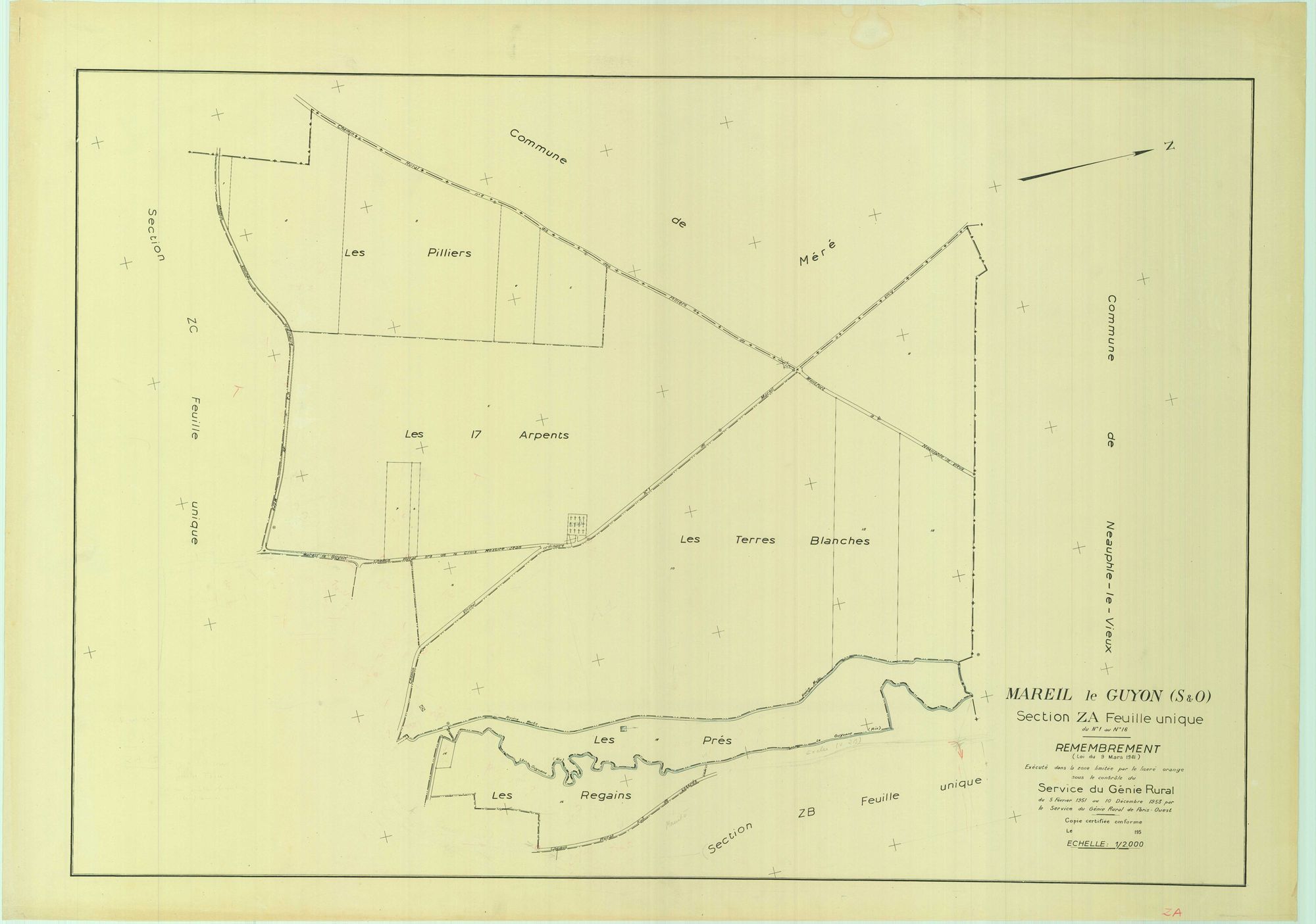 Mareil-le-Guyon - Plans du cadastre remembré