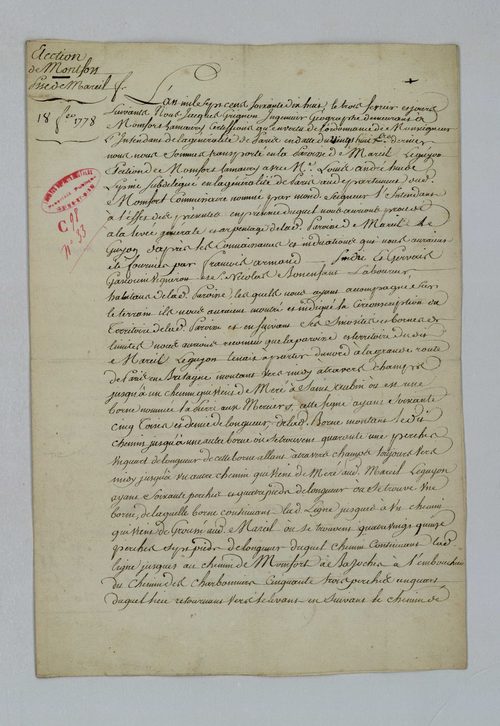 Mareil-le-Guyon - Procès-verbal d'arpentage du territoire de la paroisse de Mareil-le-Guyon