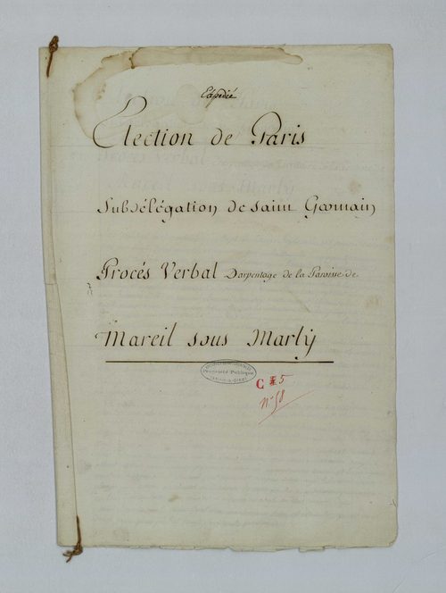 Mareil-Marly - Procès-verbal d'arpentage du territoire de la paroisse de Mareil-Marly
