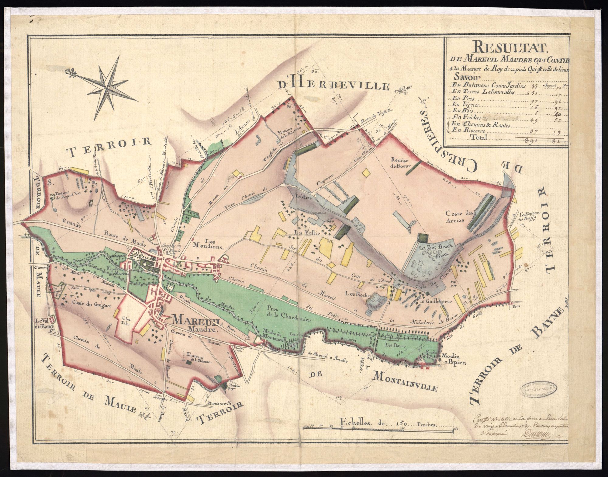 Mareil-sur-Mauldre - Plan d'intendance de la paroisse de Mareil-sur-Mauldre