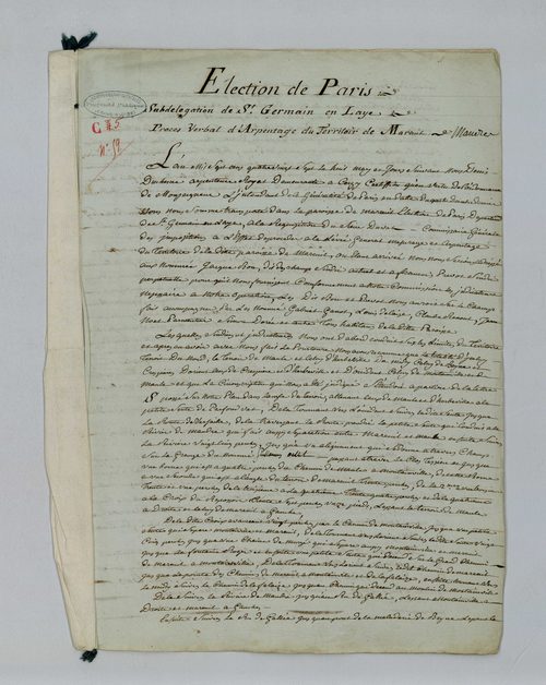 Mareil-sur-Mauldre - Procès-verbal d'arpentage du territoire de la paroisse de Mareil-sur-Mauldre