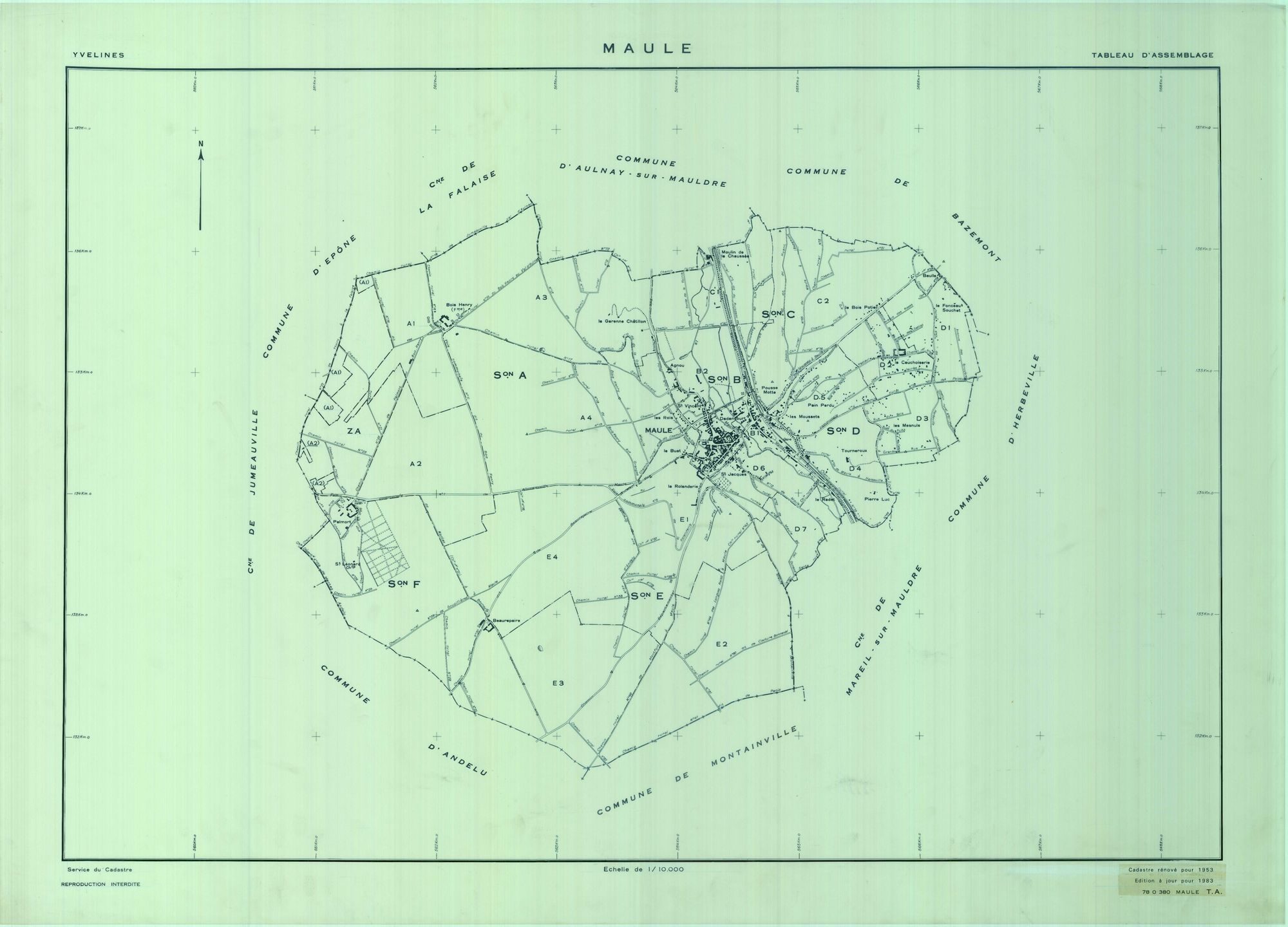 Maule - Plans du cadastre rénové