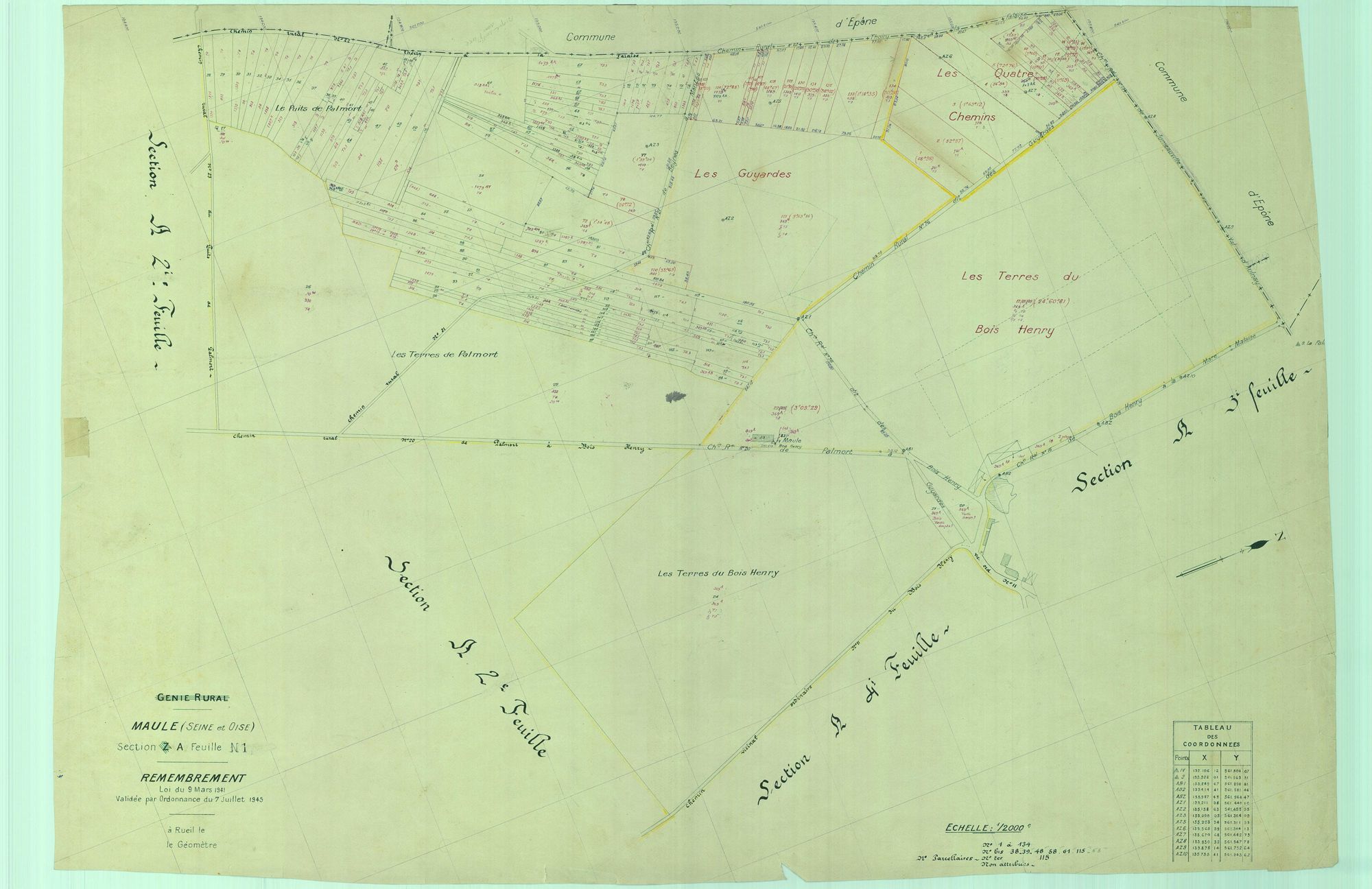 Maule - Plans du cadastre remembré