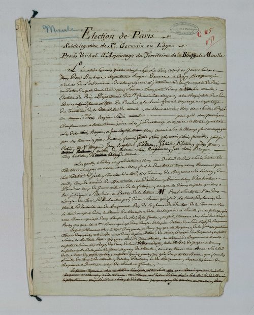Maule - Procès-verbal d'arpentage du territoire de la paroisse de Maule