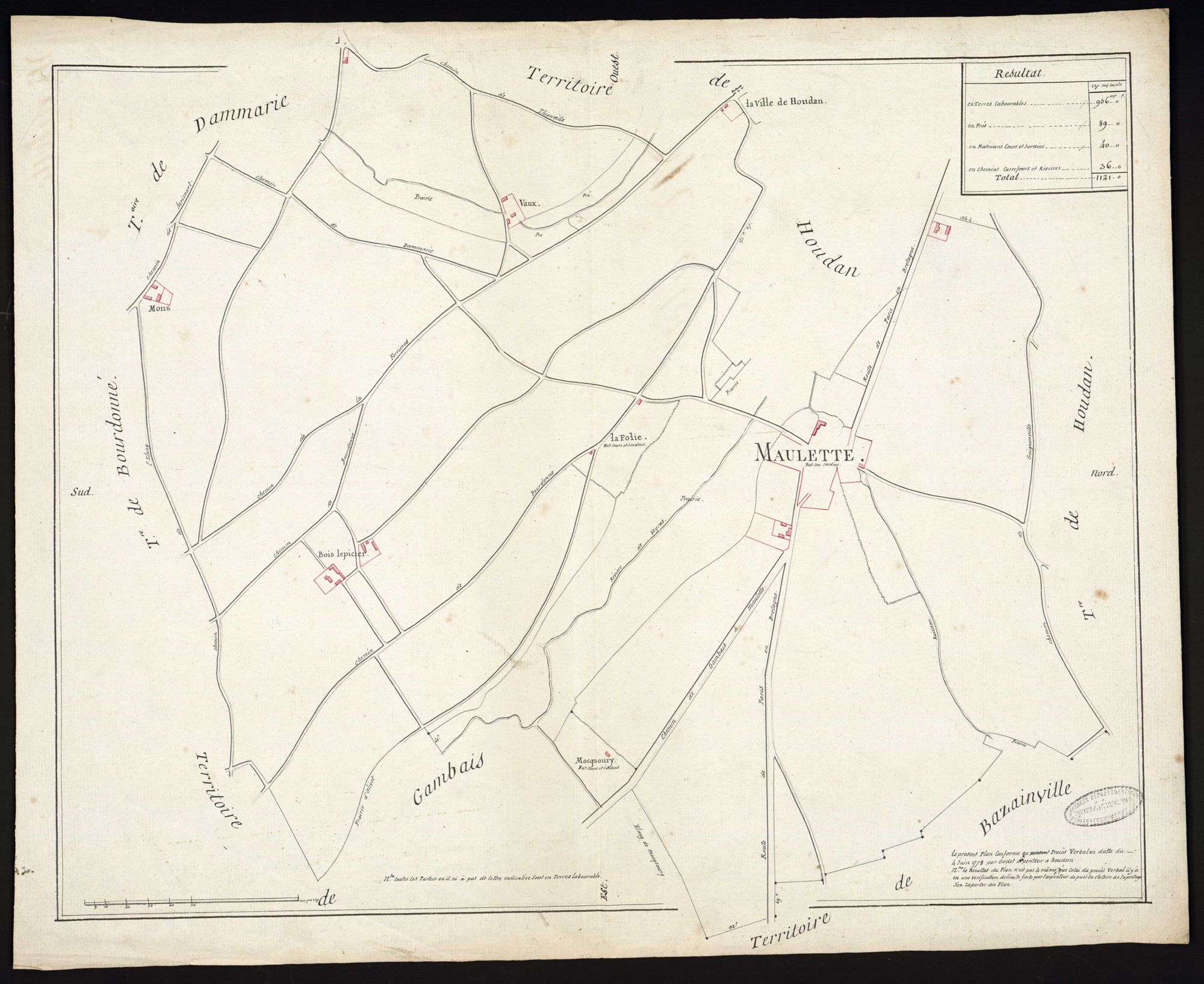 Maulette - Plan d'intendance de la paroisse de Maulette