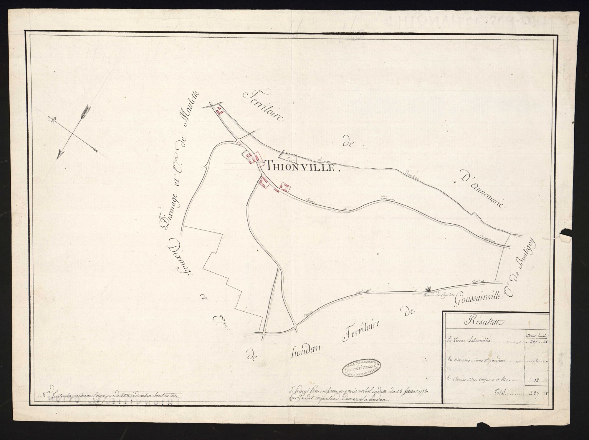 Maulette - Plan d'intendance de la paroisse de Maulette