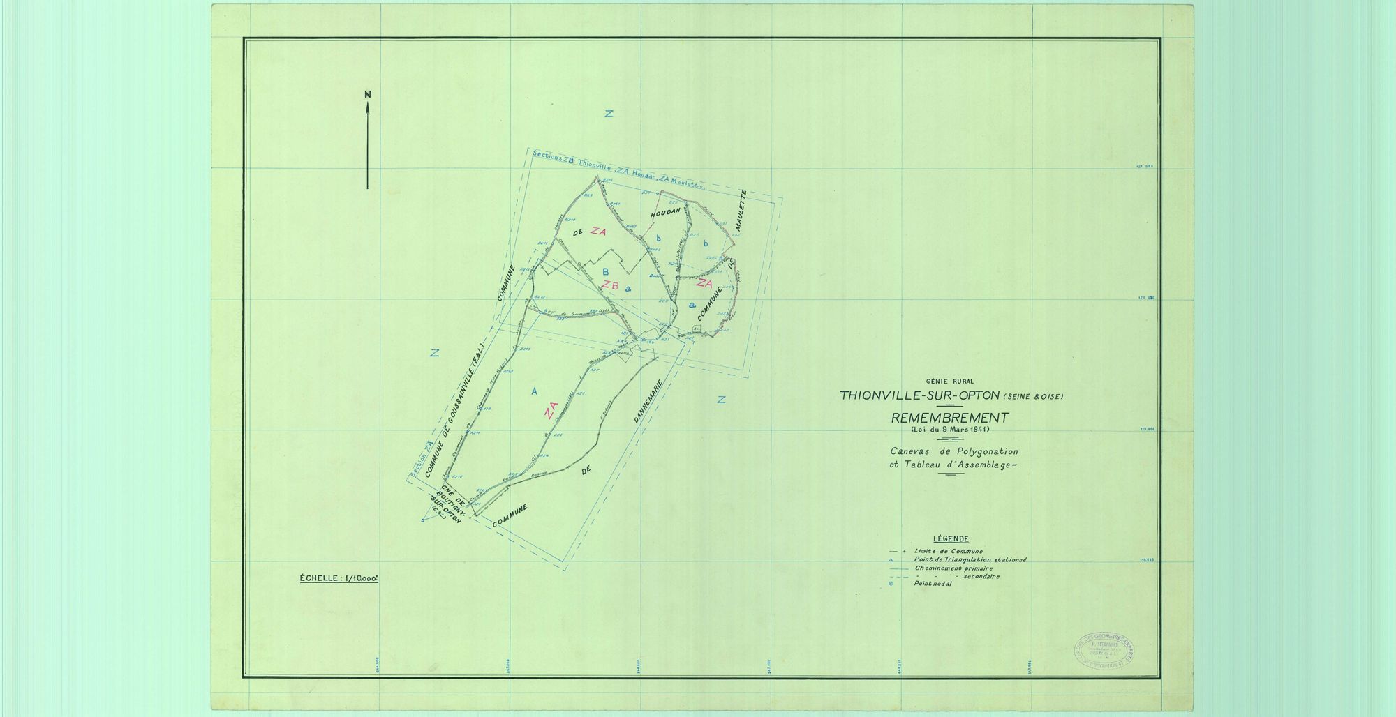 Maulette - Plans du cadastre remembré
