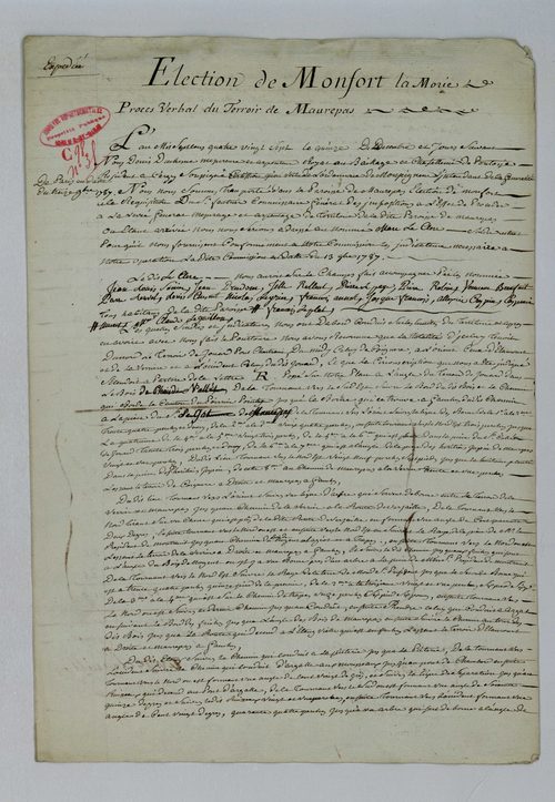 Maurepas - Procès-verbal d'arpentage du territoire de la paroisse de Maurepas