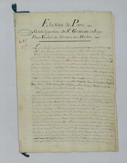 Médan - Procès-verbal d'arpentage du territoire de la paroisse de Médan