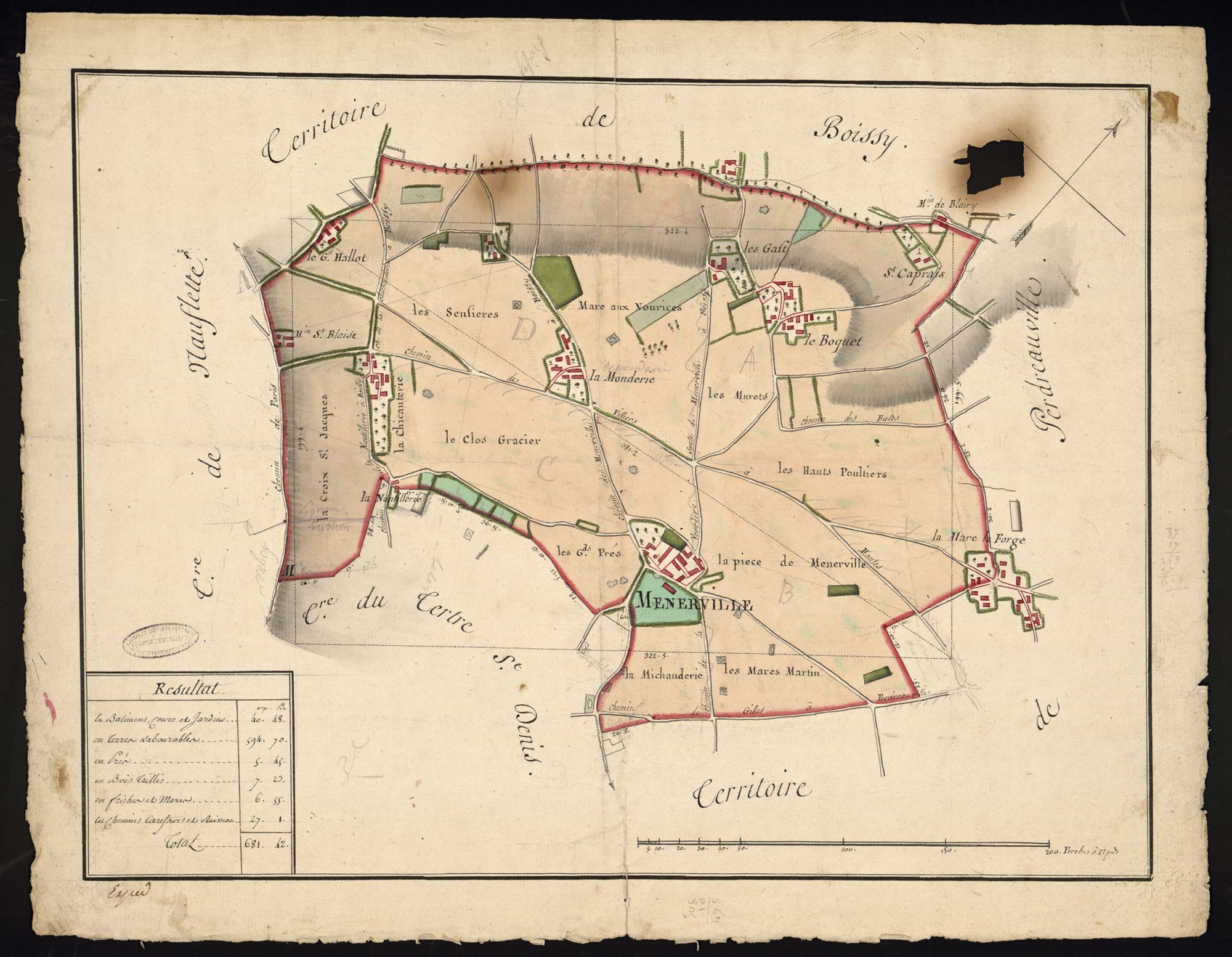 Ménerville - Plan d'intendance de la paroisse de Ménerville