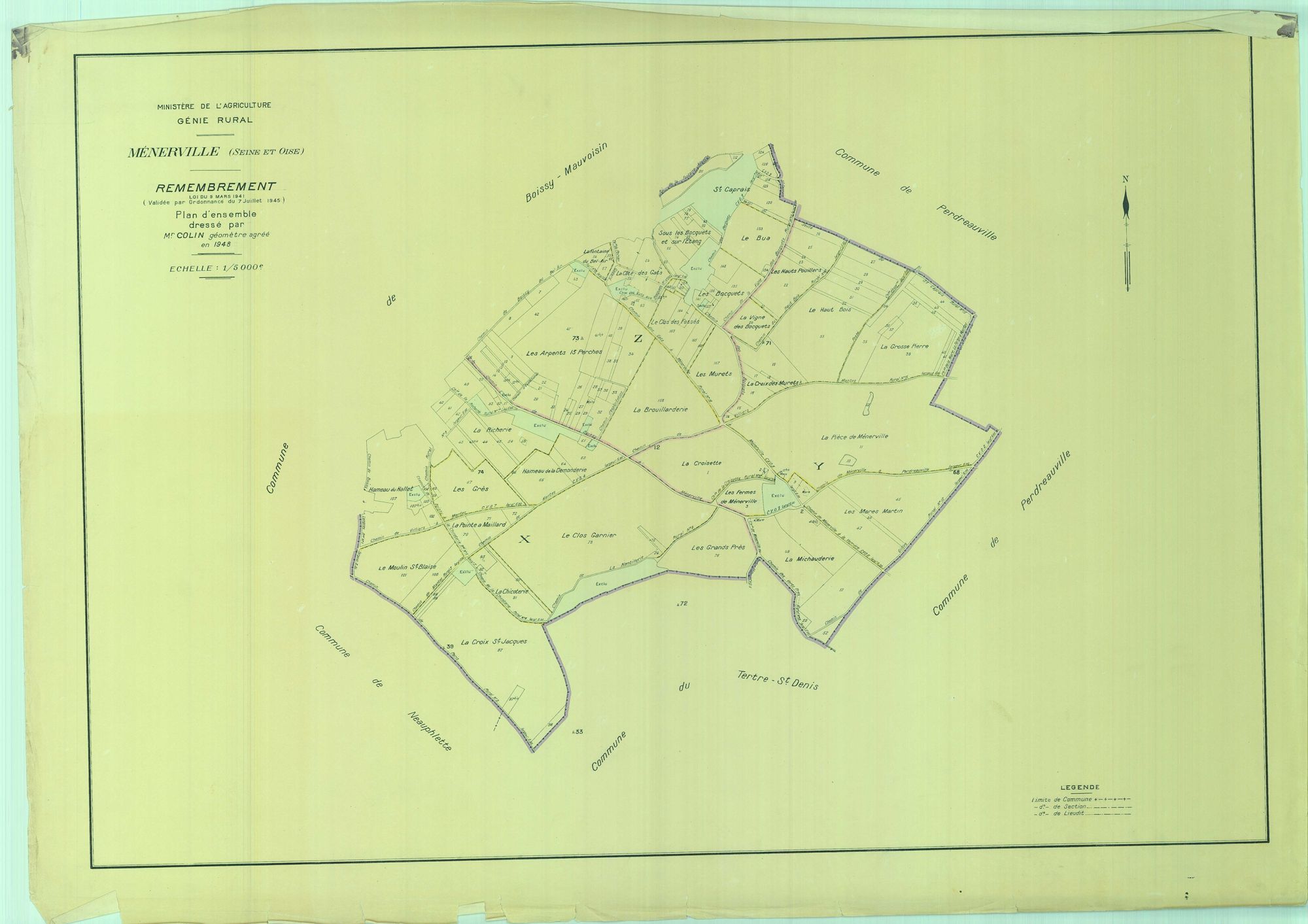 Ménerville - Plans du cadastre remembré