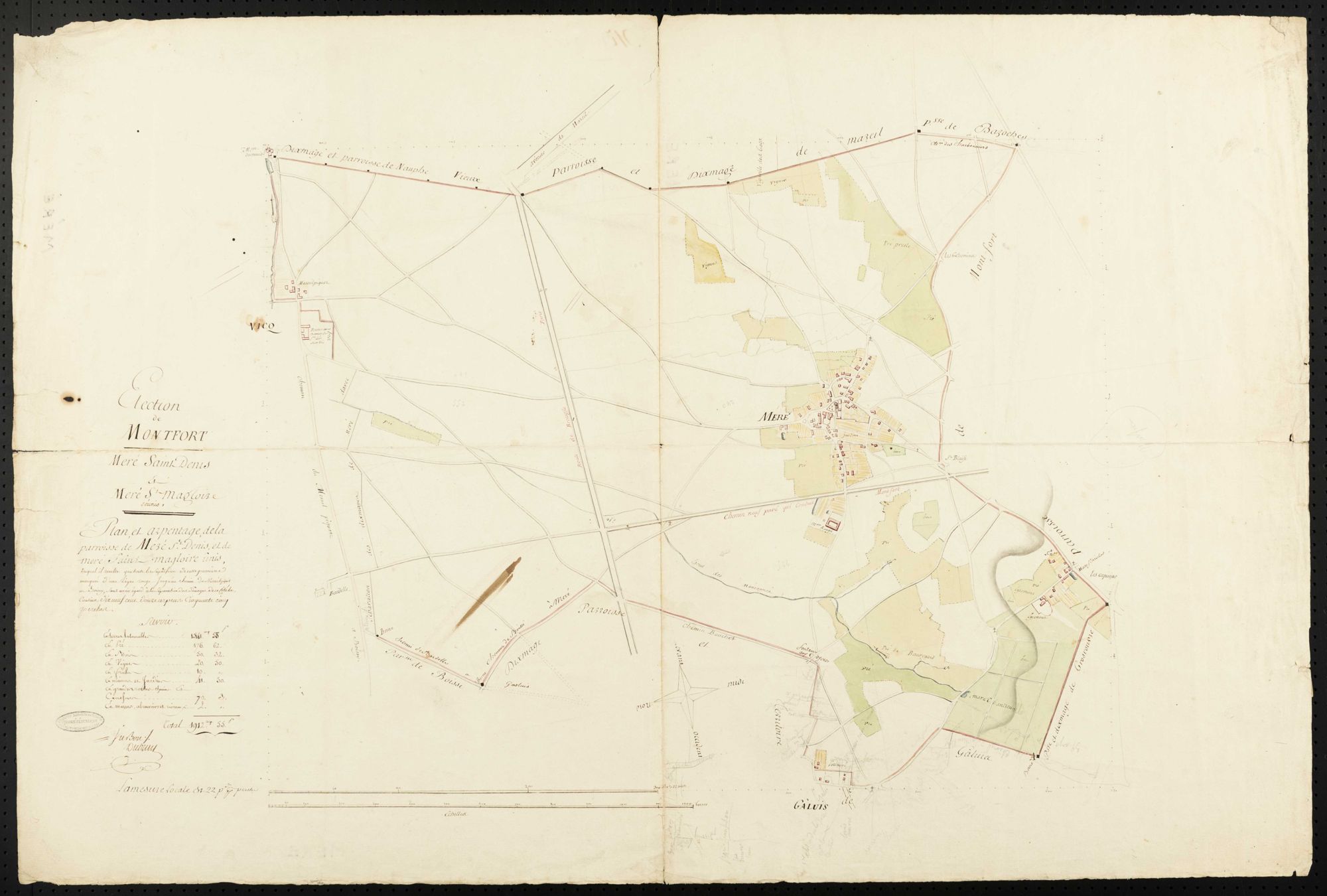 Méré - Plan d'intendance des paroisses de Méré Saint-Denis et Méré Saint-Magloire