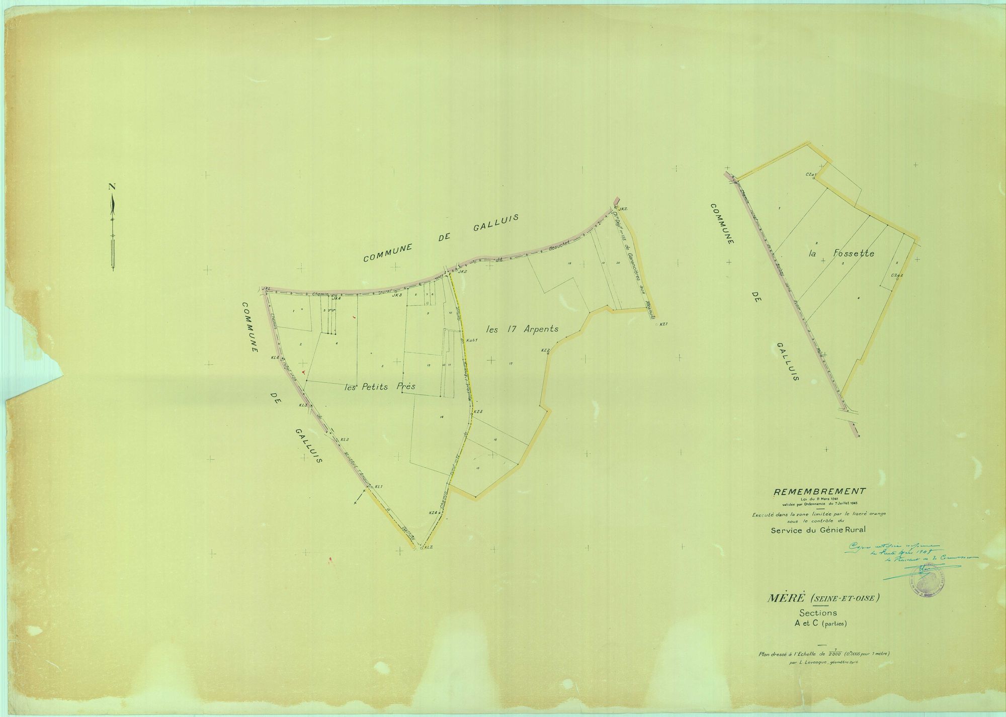 Méré - Plans du cadastre remembré