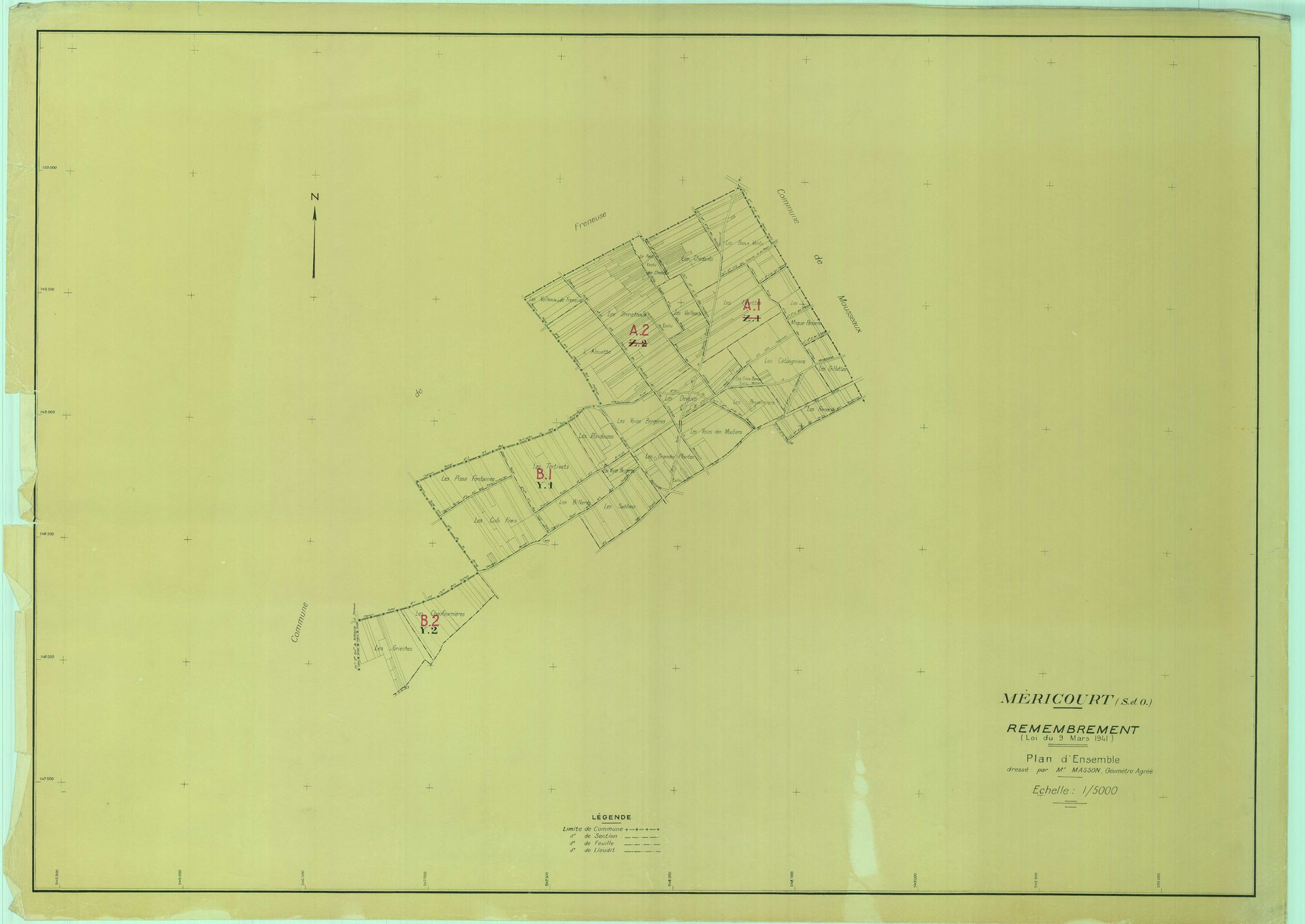 Méricourt - Plans du cadastre remembré