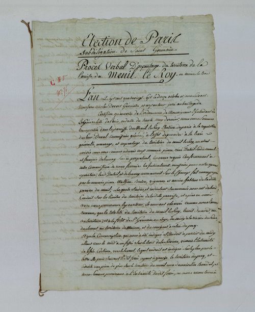 Le Mesnil-le-Roi - Procès-verbal d'arpentage du territoire de la paroisse du Mesnil-le-Roi