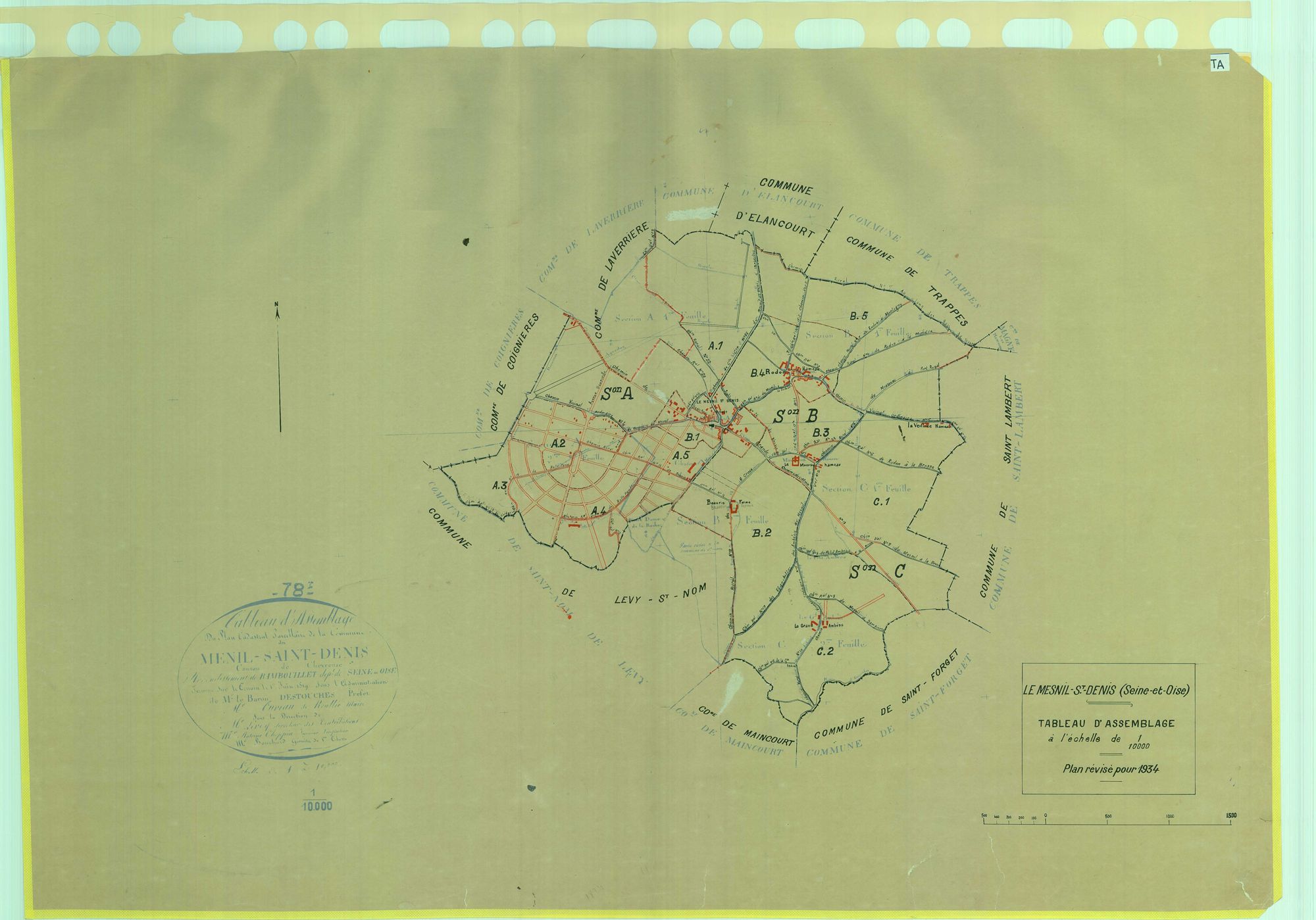 Le Mesnil-Saint-Denis - Plans du cadastre rénové