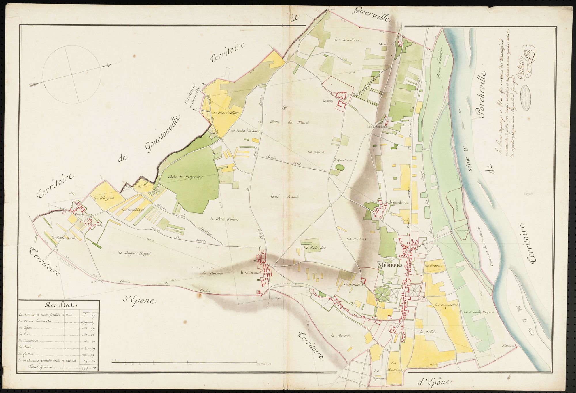 Mézières-sur-Seine - Plan d'intendance de la paroisse de Mézières-sur-Seine