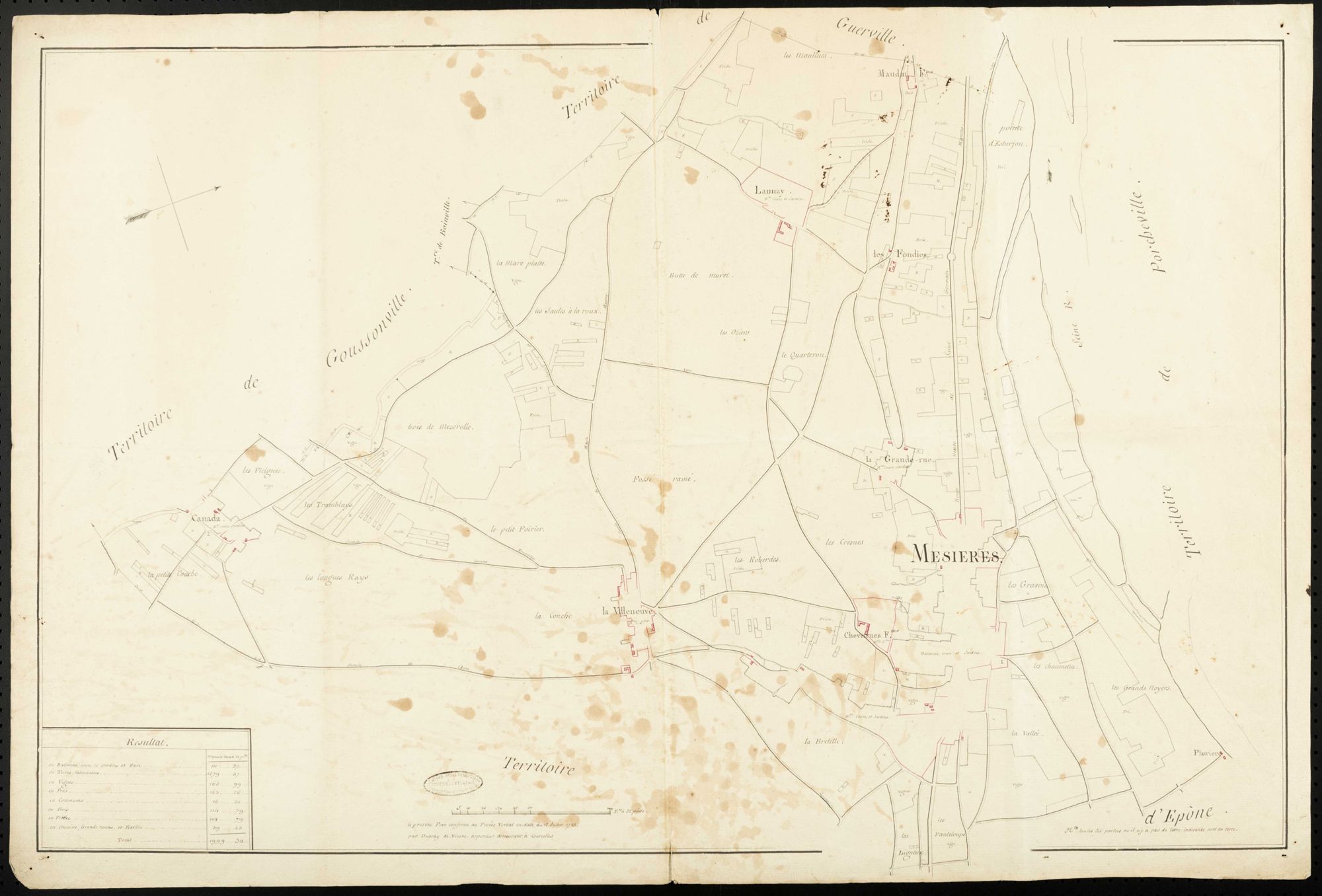 Mézières-sur-Seine - Plan d'intendance de la paroisse de Mézières-sur-Seine