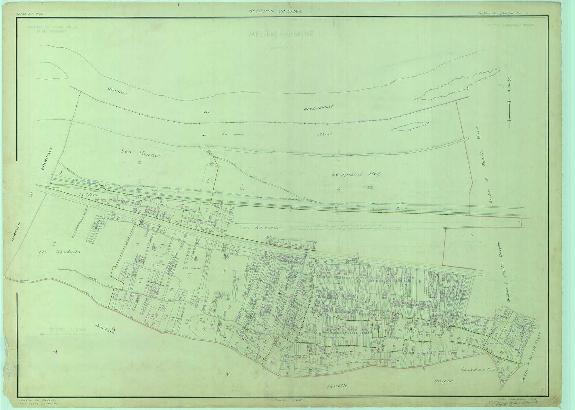 Mézières-sur-Seine - Plans du cadastre rénové