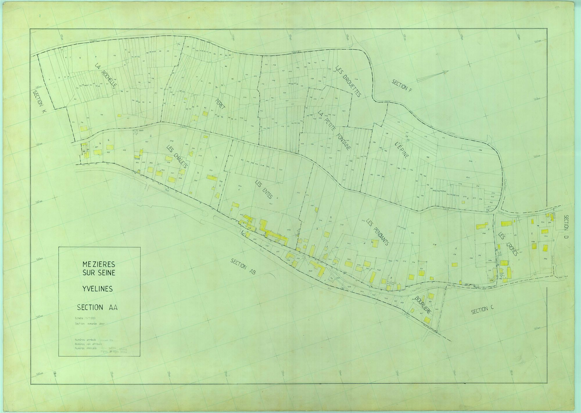 Mézières-sur-Seine - Plans du cadastre révisé