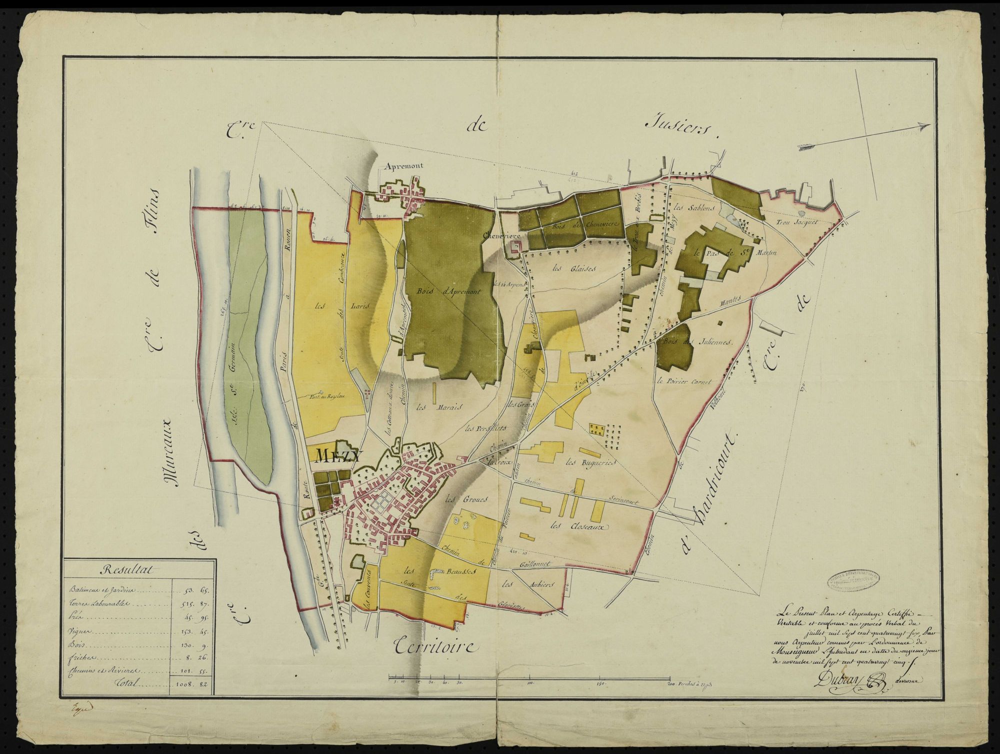 Mézy-sur-Seine - Plan d'intendance de la paroisse de Mézy-sur-Seine