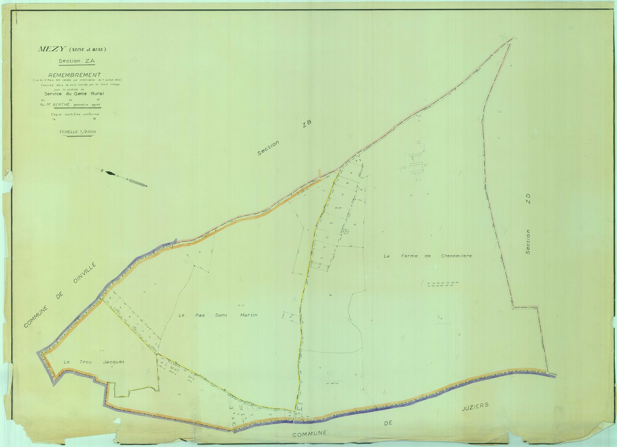 Mézy-sur-Seine - Plans du cadastre remembré