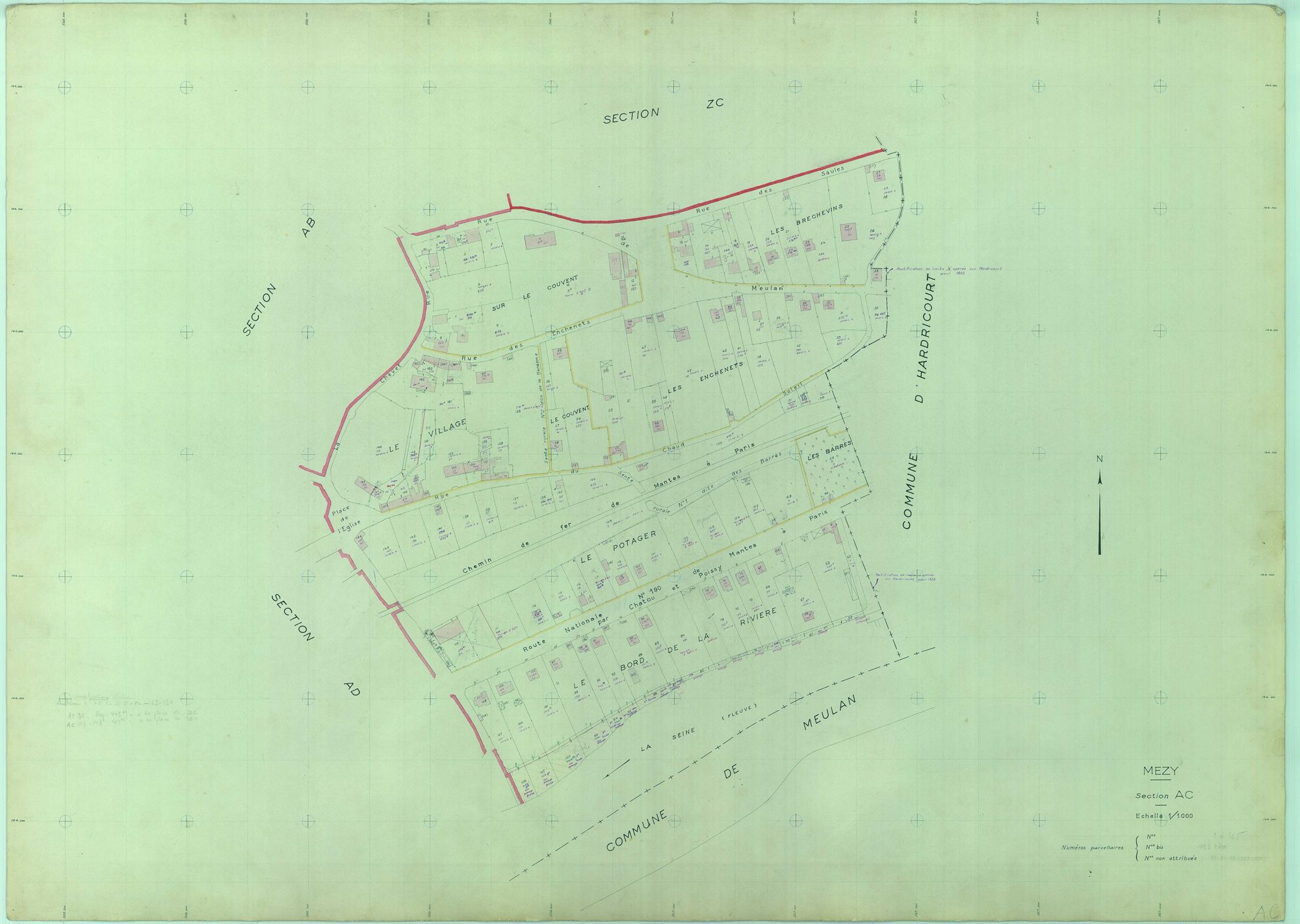 Mézy-sur-Seine - Plans du cadastre révisé
