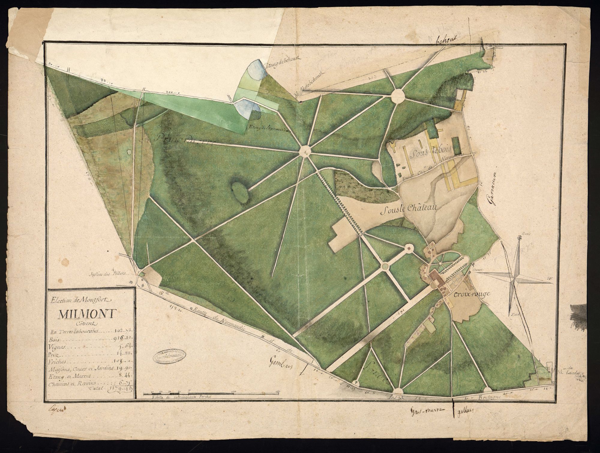 Millemont - Plan d'intendance de la paroisse de Millemont