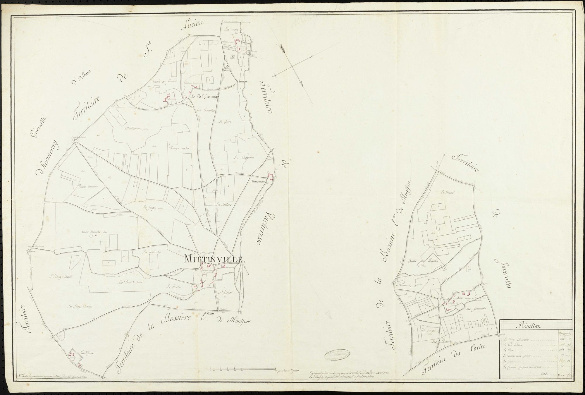 Mittainville - Plan d'intendance de la paroisse de Mittainville