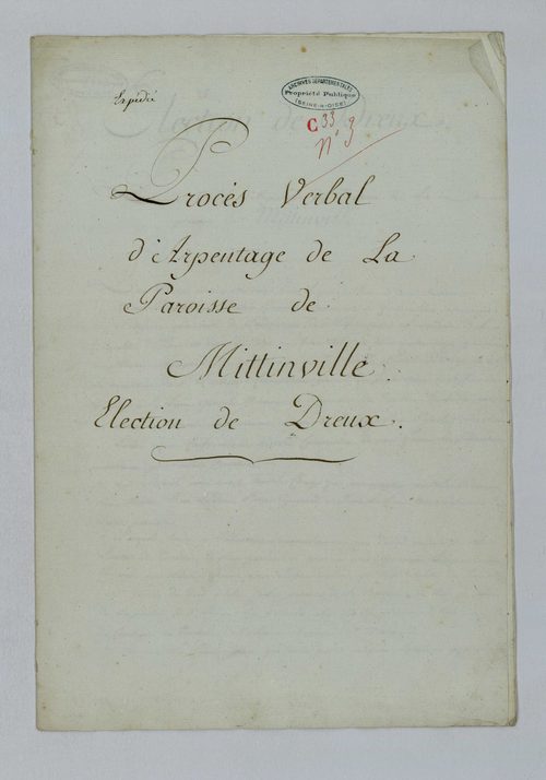 Mittainville - Procès-verbal d'arpentage du territoire de la paroisse de Mittainville