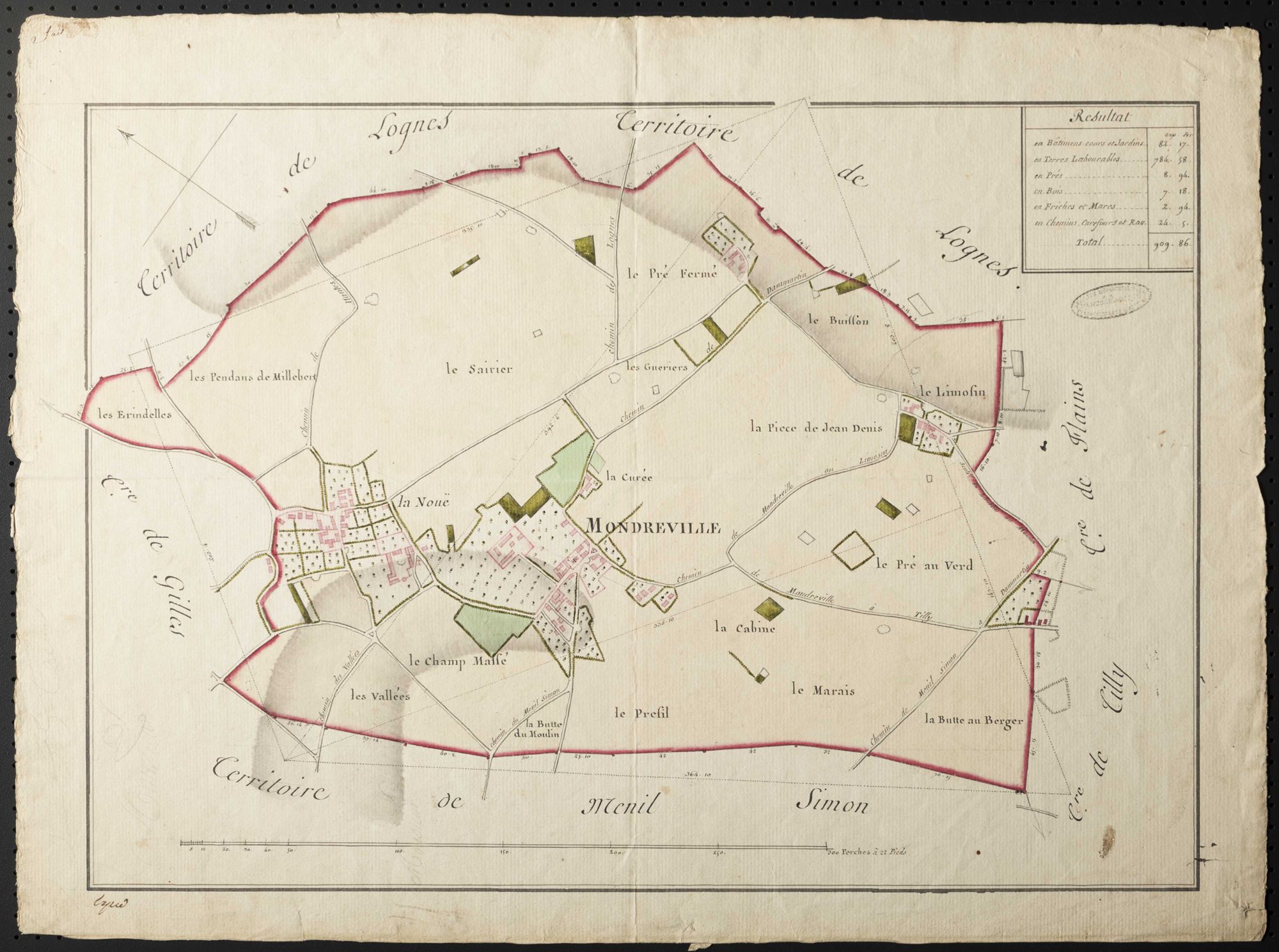 Mondreville - Plan d'intendance de la paroisse de Mondreville