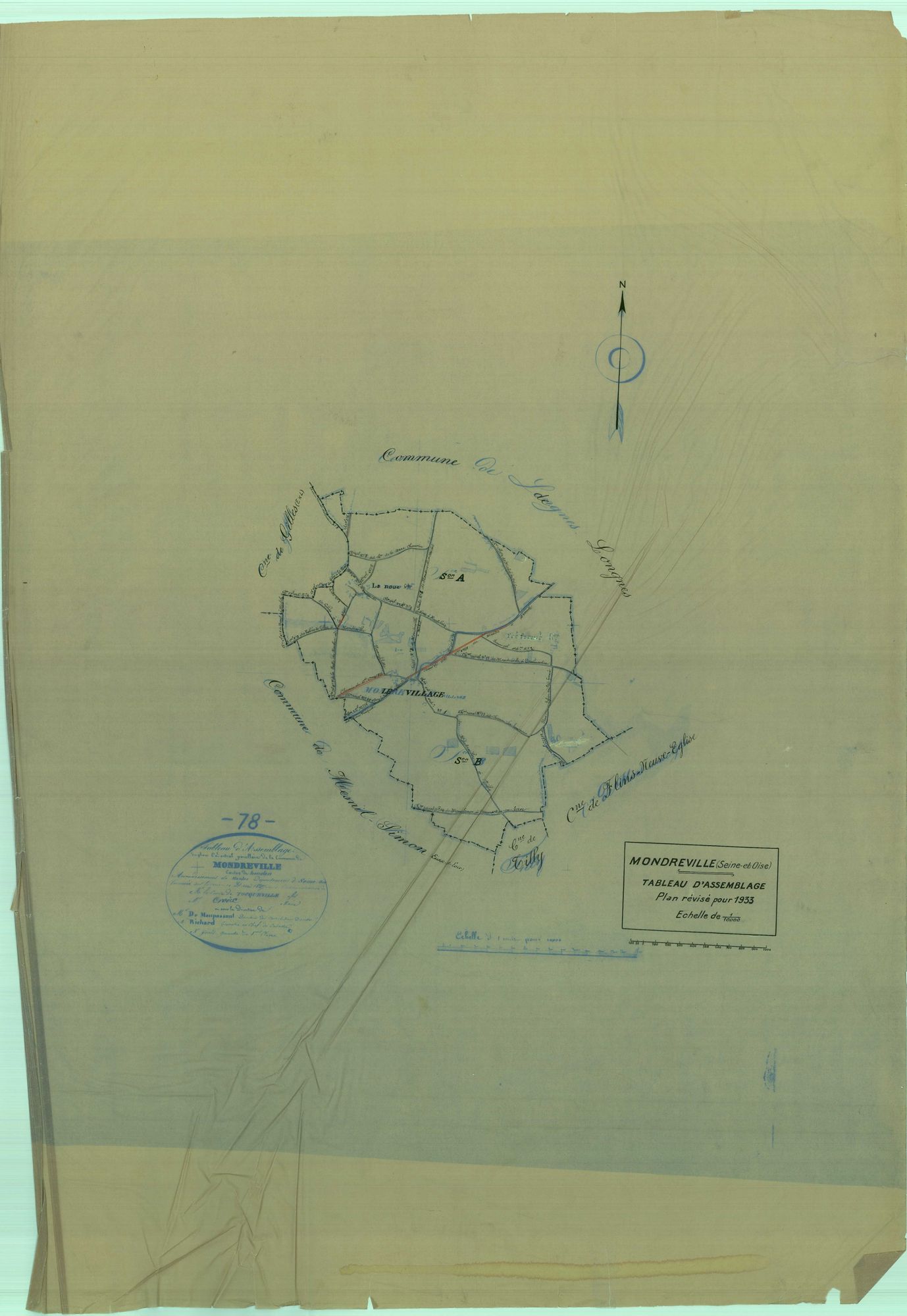 Mondreville - Plans du cadastre rénové