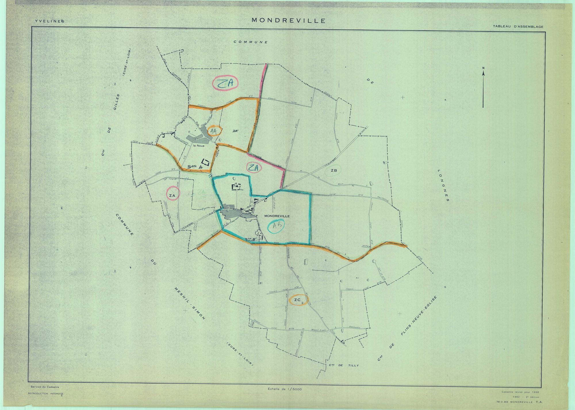 Mondreville - Plans du cadastre remembré