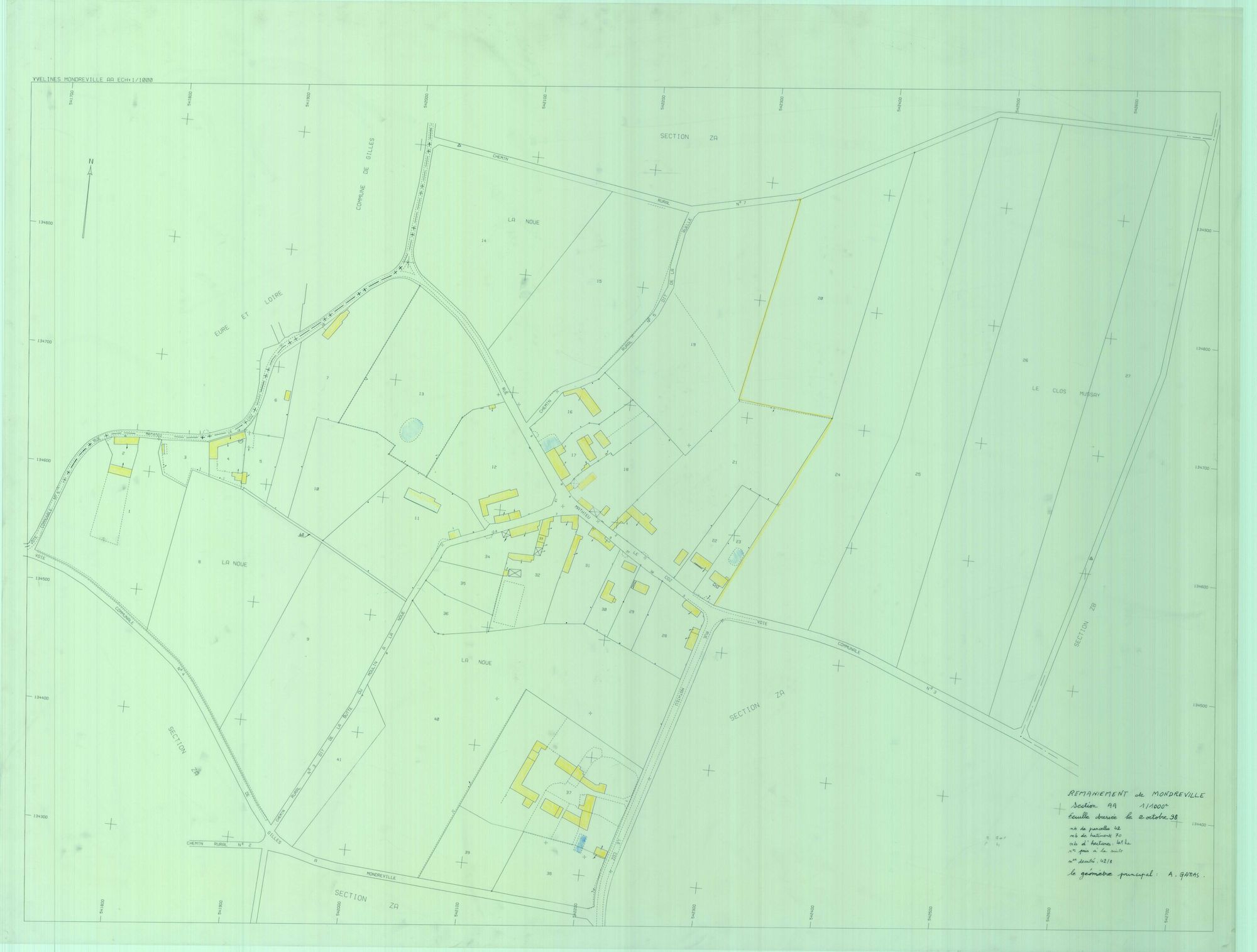 Mondreville - Plans du cadastre révisé