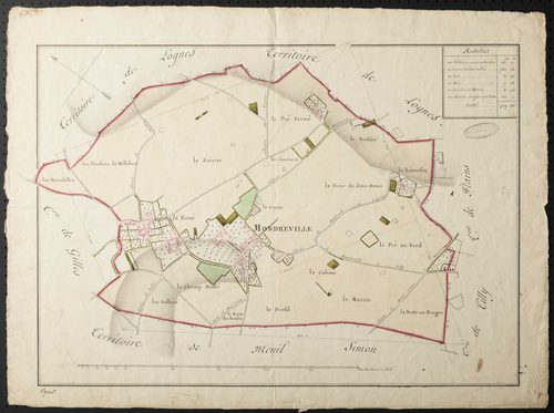 Mondreville - Plan d'intendance de la paroisse de Mondreville
